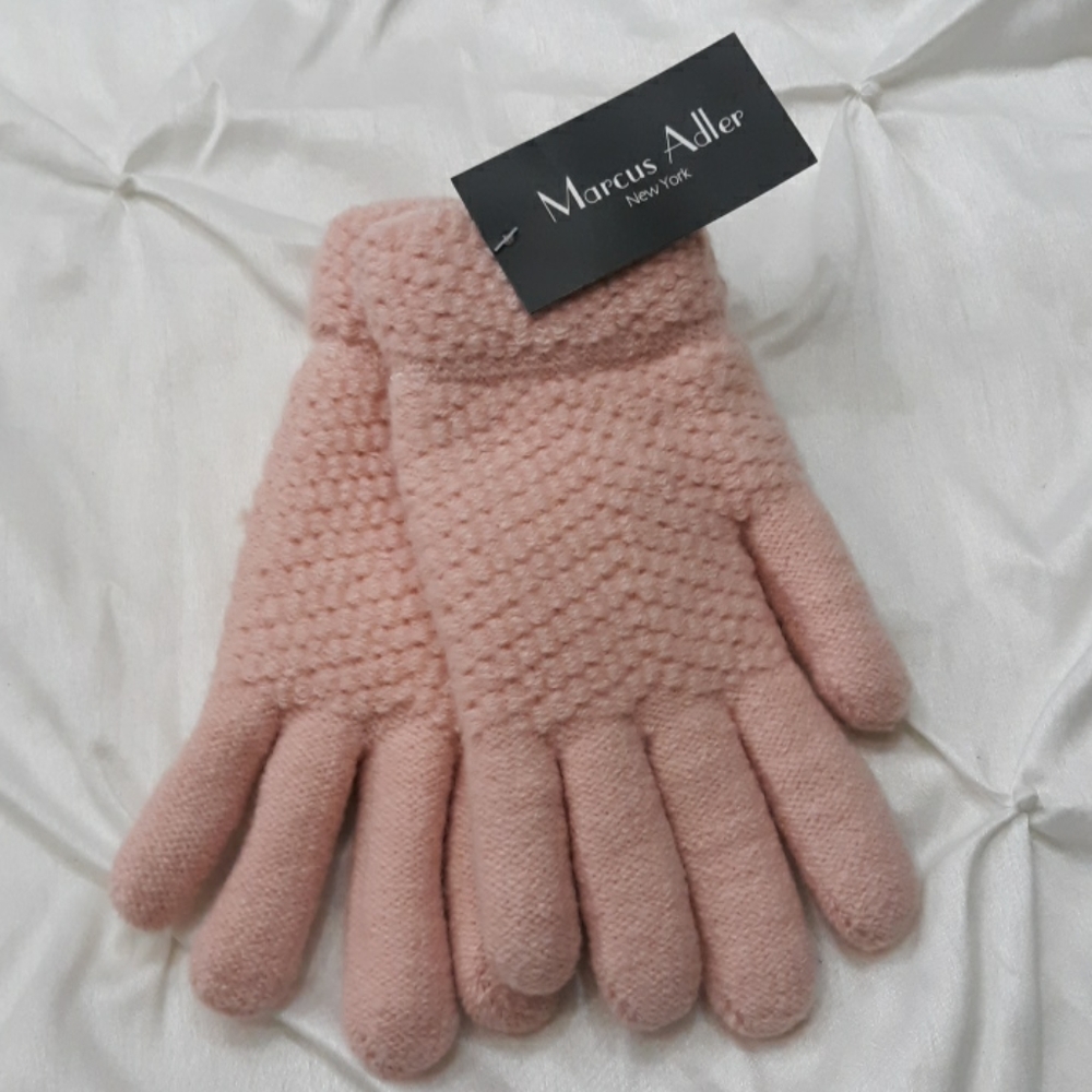 Marcus Adler Pink Knit Gloves OSFM